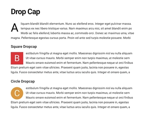 dropcap shortcode