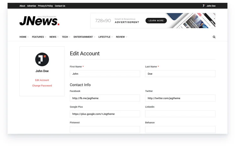 edit profile