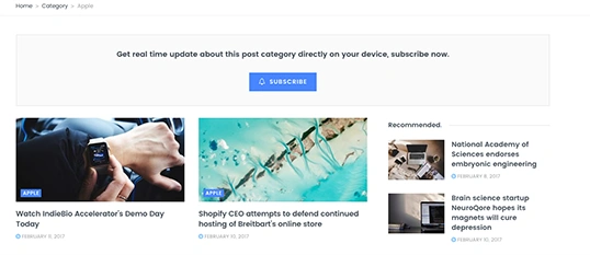 push notiif category