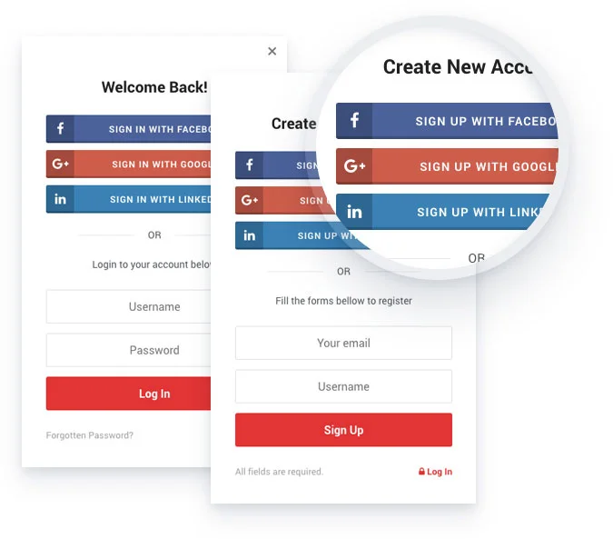 social login register