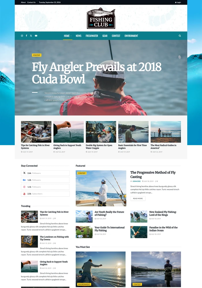 Angling News website preview
