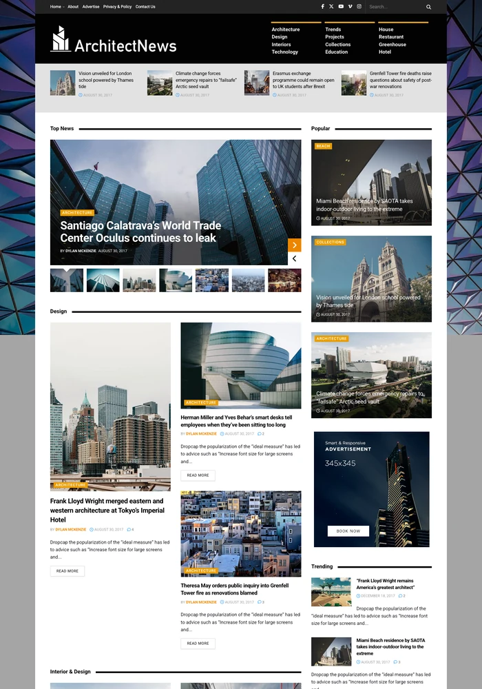 Architect News website preview