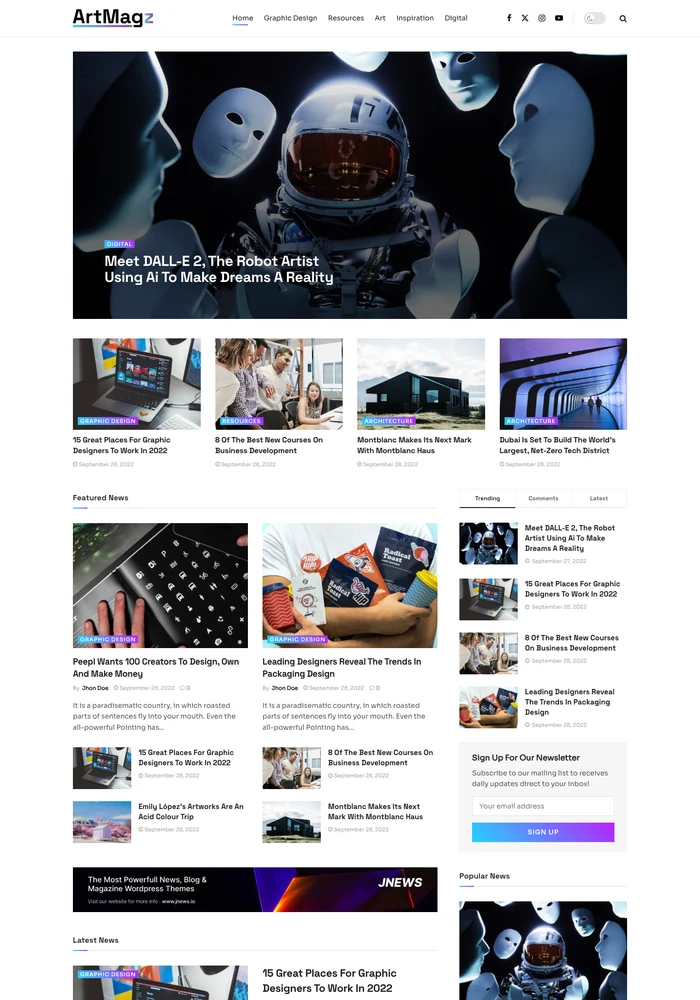 ArtMagz website preview