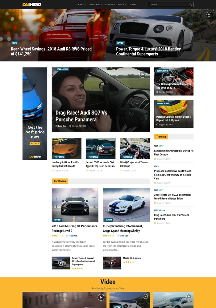 Automotive website preview