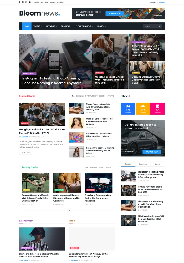 Bloomnews website preview