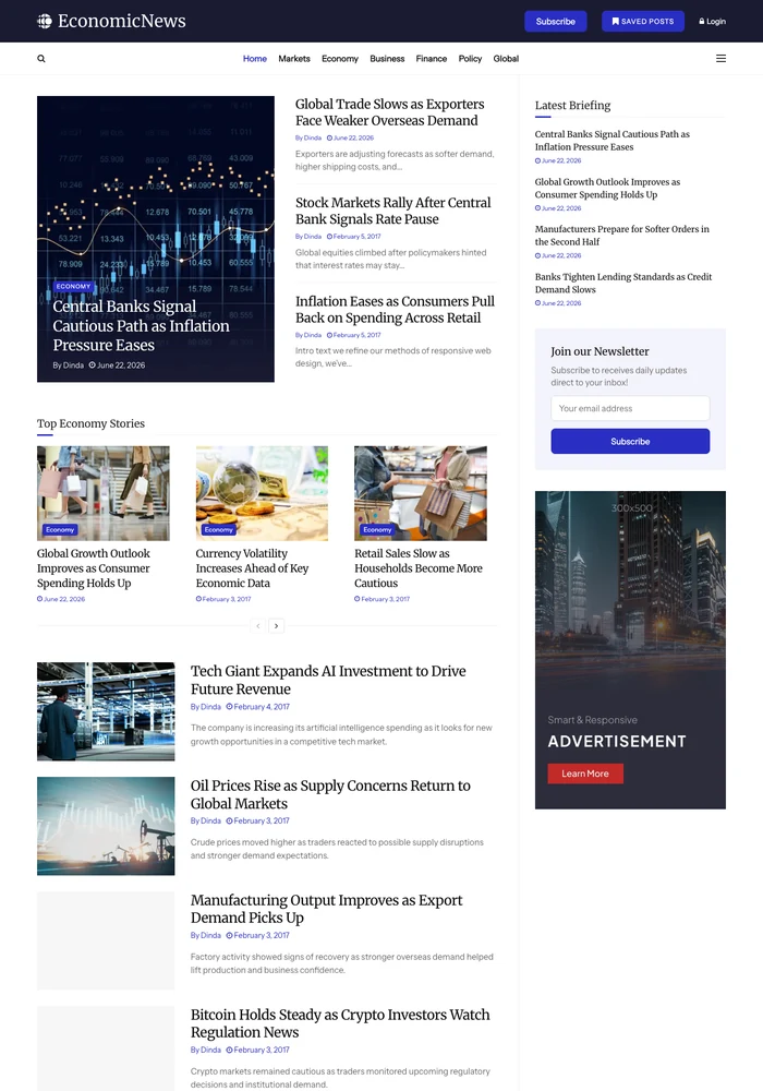 Economic News website preview