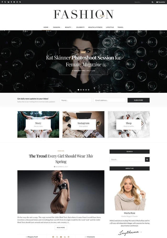 Fashion Blog website preview
