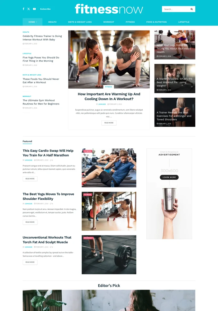 Fitness News website preview