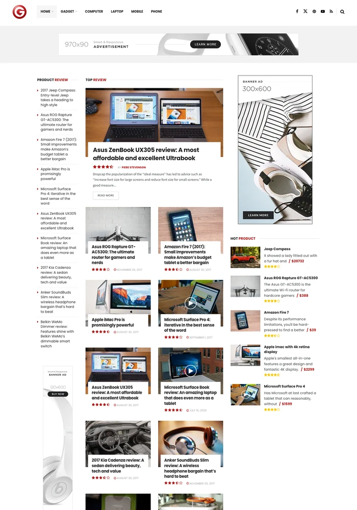 Gadget Review website preview