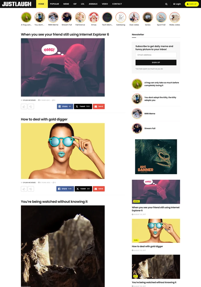 Gag website preview