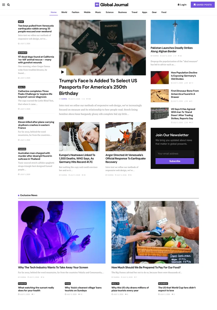 Global News website preview