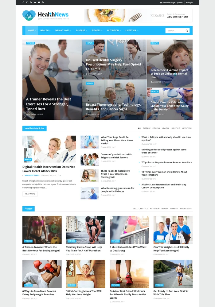 Health website preview