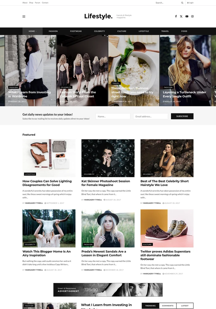 Lifestyle website preview