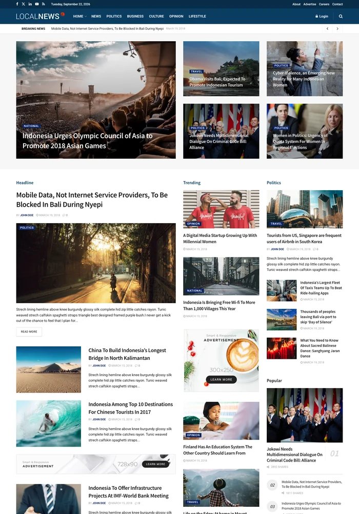 Local News website preview