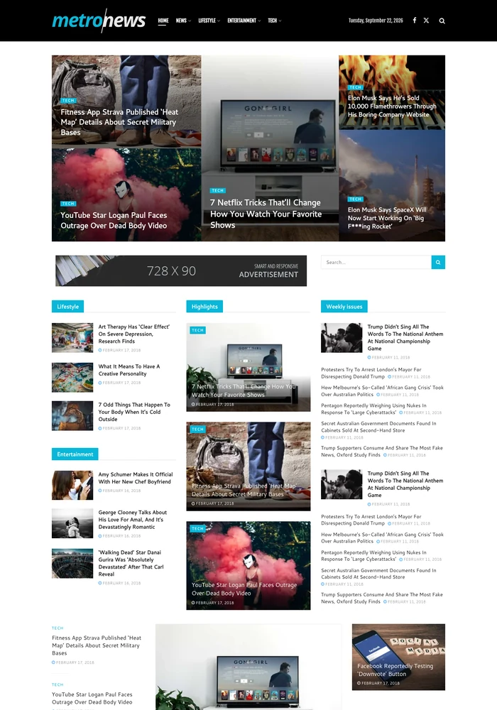 Metro News website preview