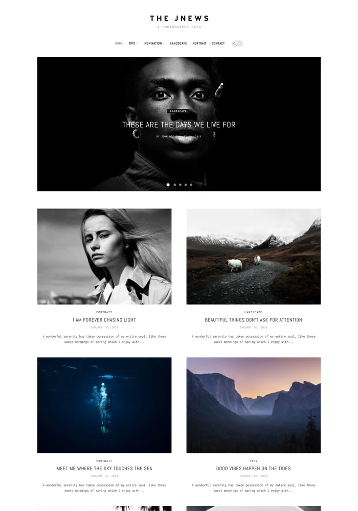 Photography website preview