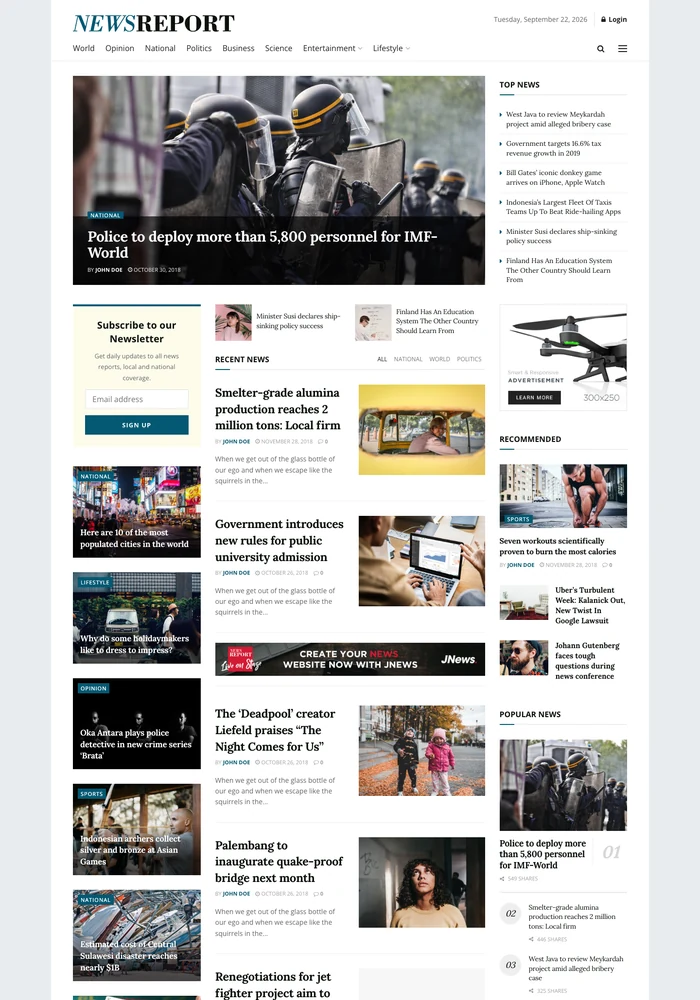 News Report website preview