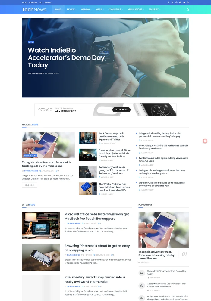 Tech website preview