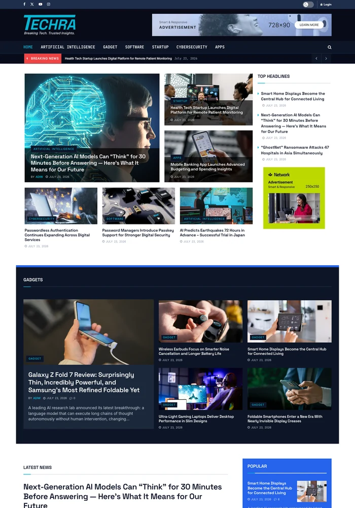 Tech News website preview