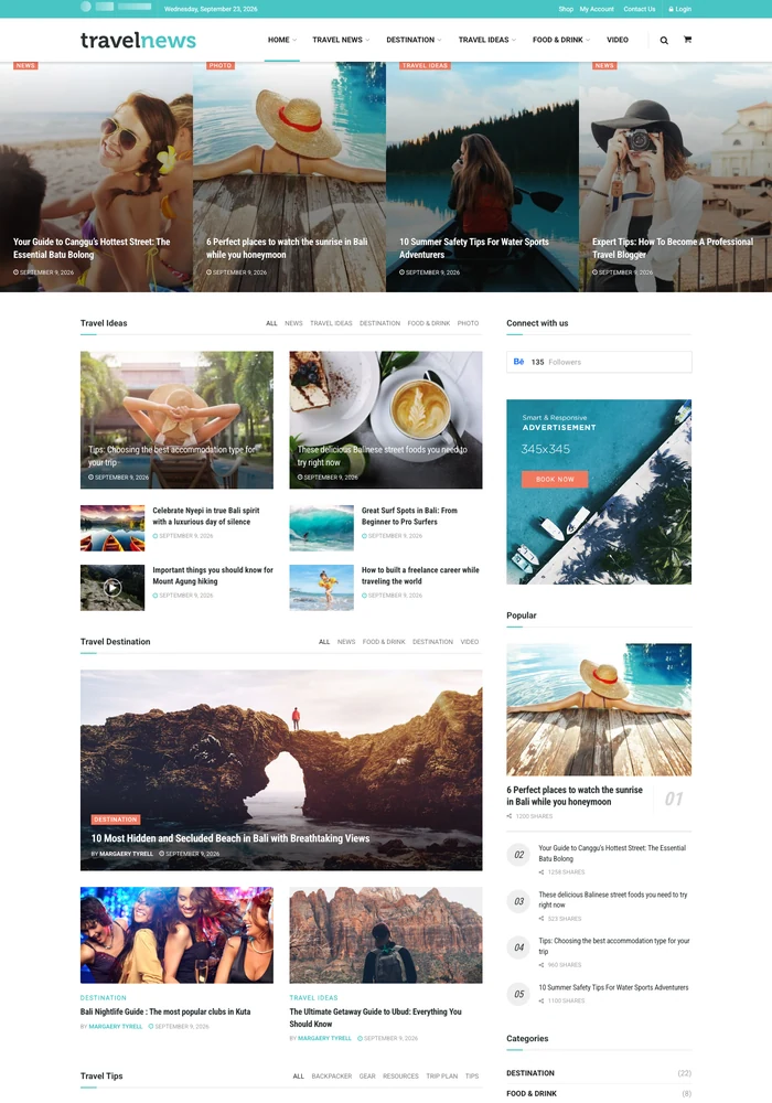 Travel website preview
