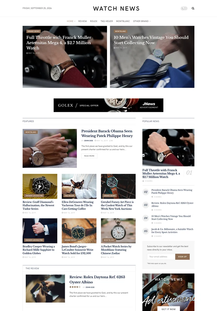 Watch News website preview