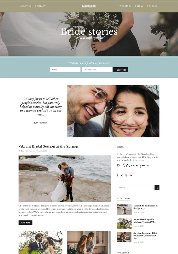 Wedding Blog website preview